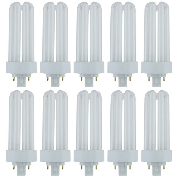 Sunlite PLT26/E/SP30K 3000K Fluorescent 26W PLD Triple U-Shaped Twin Tube CFL Bulbs w/4-Pin GX24Q-3, 10PK 40577-SU - main